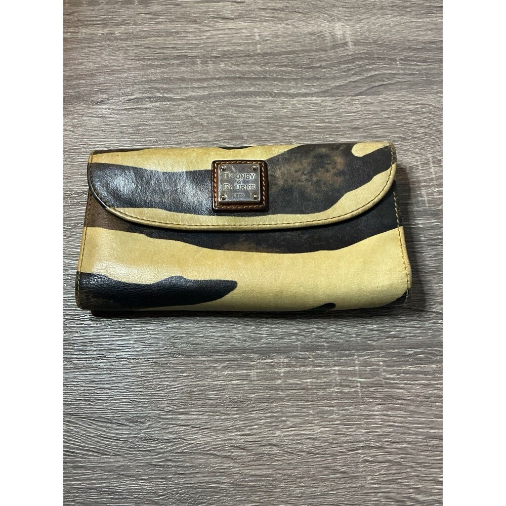 Vintage Dooney & Bourke 1975 Giraffe Continental Wallet Trifold Snap Closure
